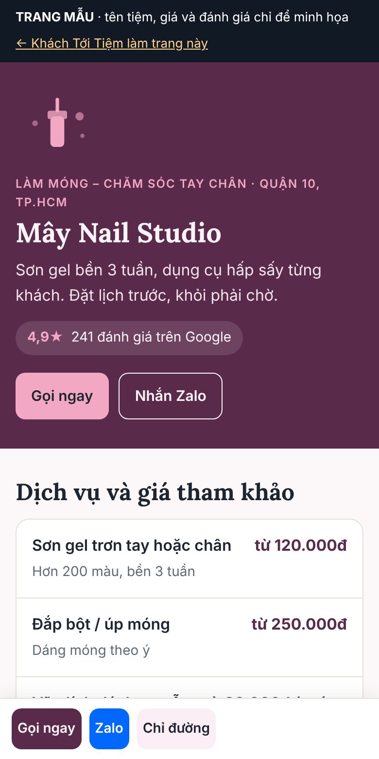 Trang mẫu Tiệm nail